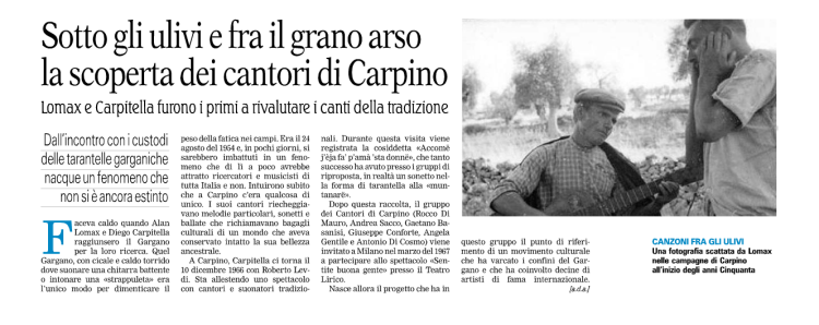 La Gazzetta del Mezzogiorno del 12/01/2015